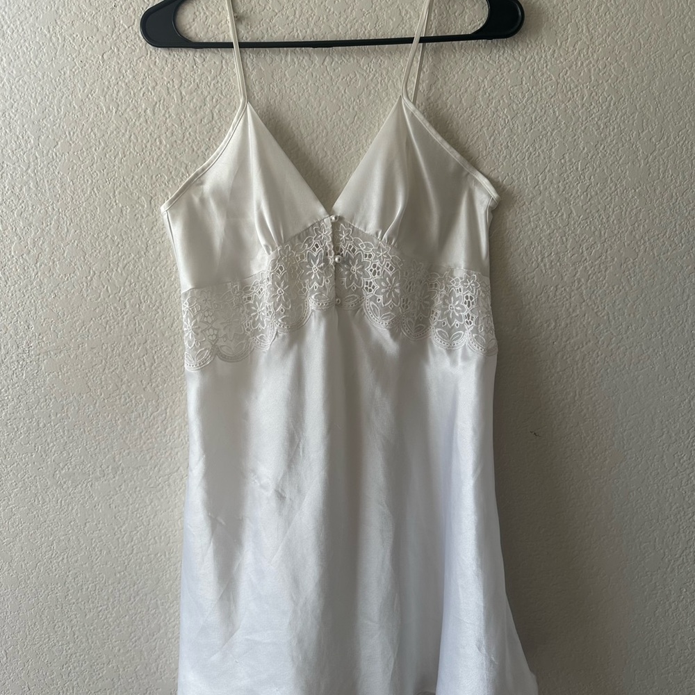 Etienne Aigner White Lace Chemise